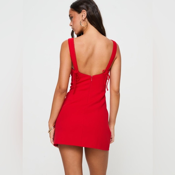 Princess Polly scallop lace trim straps valentine date mini dress nwot - Picture 3 of 6